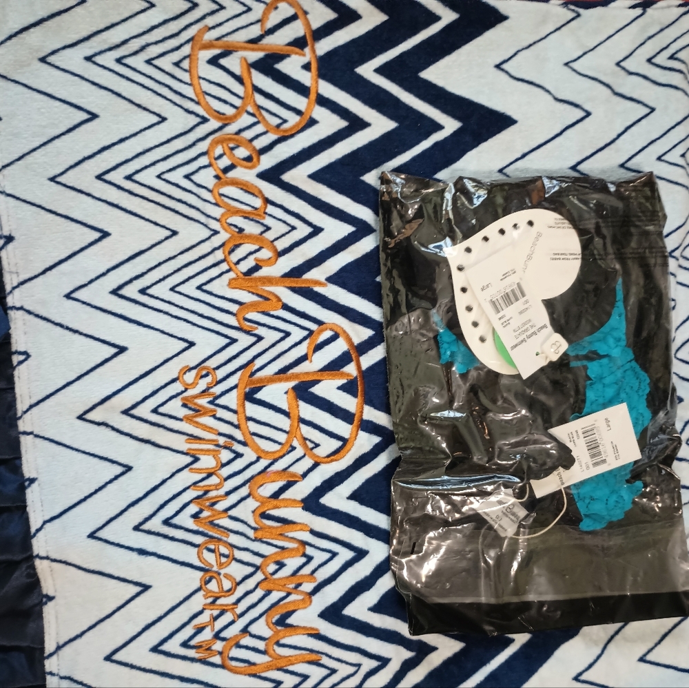 Beach Bunny The graduate large black and Capri Blue bikini NWT - Picture 5 of 7